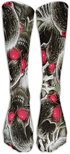 Red Eye Skulls Hydrographic Design Men's And Women's Tube Stocking High Socks Sport Long Socks