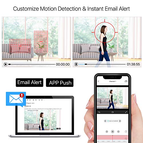 ZOSI Home Security Camera System with Audio ,5MP Lite 8 Channel H.265+ CCTV DVR with 2TB Hard Drive,8pcs 1920TVL Indoor… - Image 3