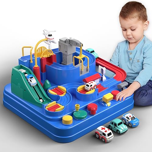 Kids Toys for Year Old Boys Girls Race Track Adventure Toys  for Boys Age 3, City Rescue Car Toys