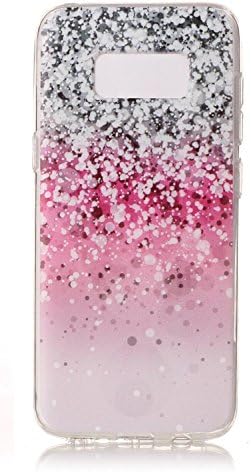 Samsung Galaxy S8 Plus Case, GADGETFARMER Slim Soft Marble Texture Print Back Cover Case Skin (Pink/Silver TPU)