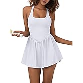 Sexyasasii Women's Summer Athletic Tennis Dress with Built in Shorts and Bra Square Neck Workout Exercise Active Golf Dresses
