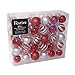 Festive 60 Piece Ball Christmas Ornament Set, Red & Silver