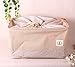 GreenForest Laundry Basket Cotton Blend Linen Convenient Folding Storage Bin Basket With Totes Gift Toy Basket Closet Drawer Beige Strips Polka Dot (18.2x12.4x10.8Inches)