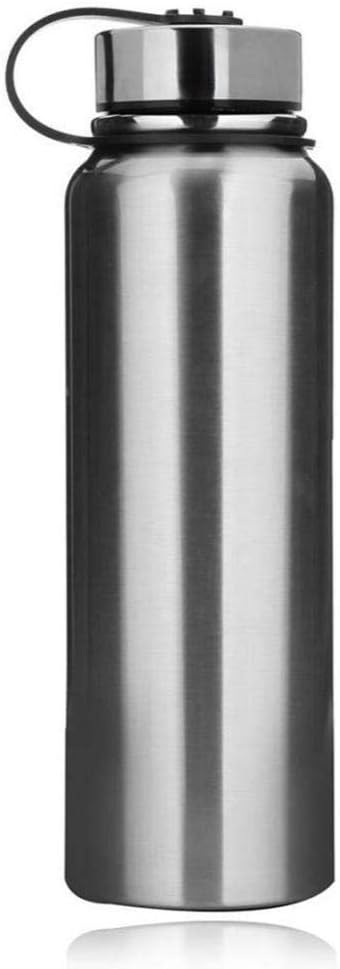 Vacuum Insulated Stainless Steel Water Bottle, Non-Leak Sports Water Bottles Drinks Bottle for Running, Gym, Cycling Multiple Specifications (Silver,1.5L (13x3.5 inch))