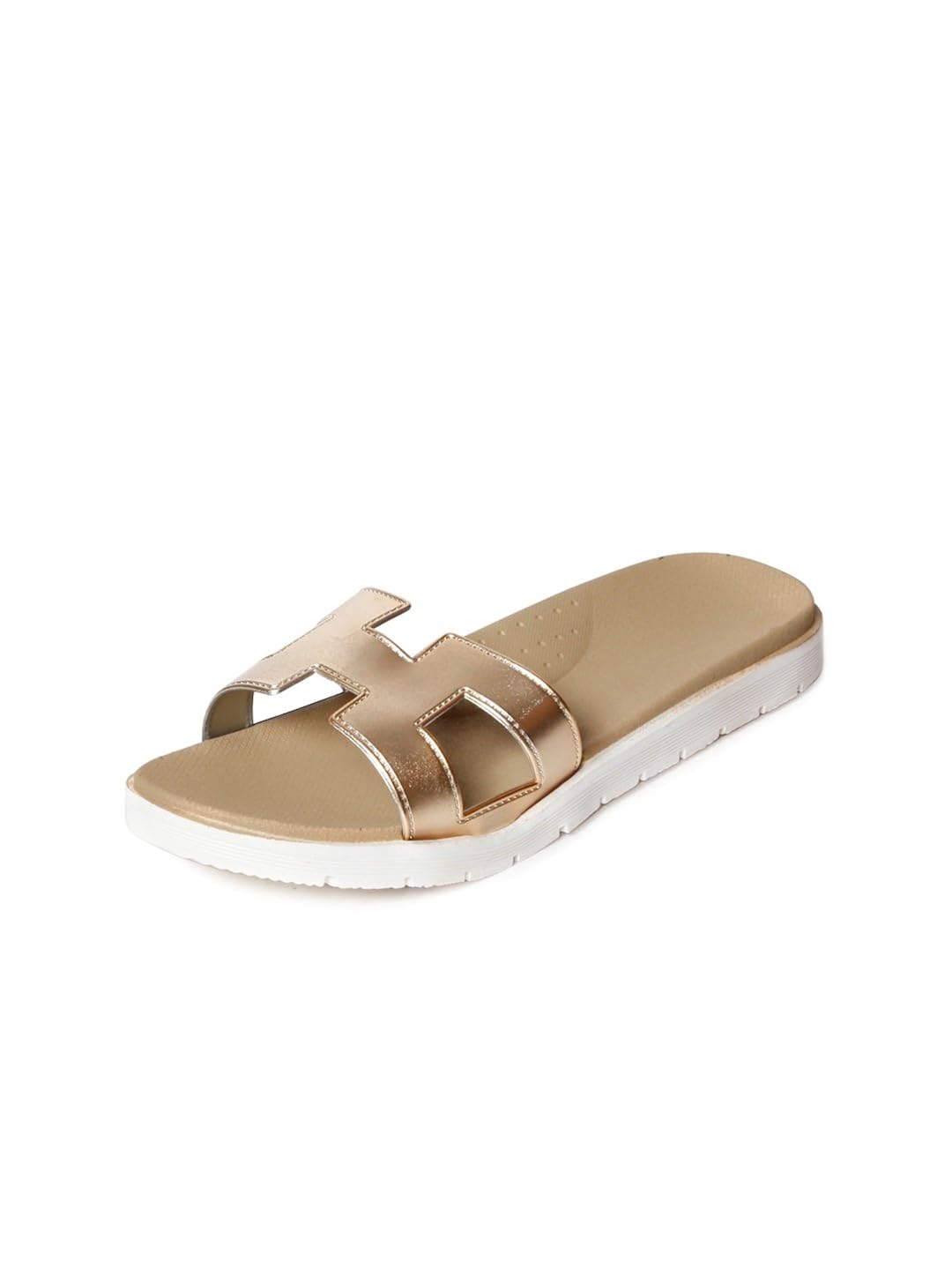 meriggiare women gold synthetic flats