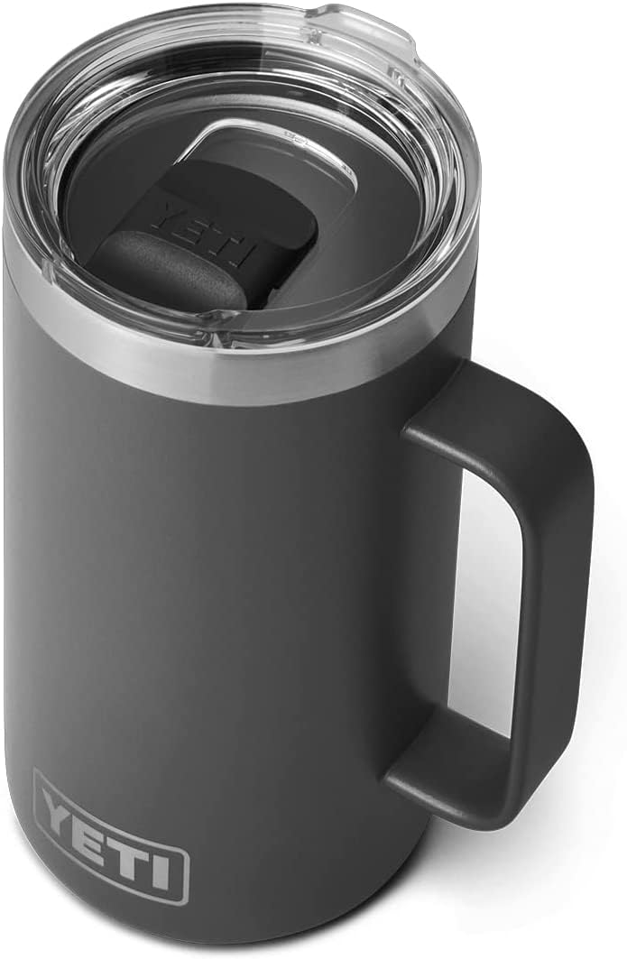 YETI Rambler Mug, Vacuum Insulated Stainless Steel Mug with Magslider Lid, Charcoal, 24 oz (709 ml) — image 1