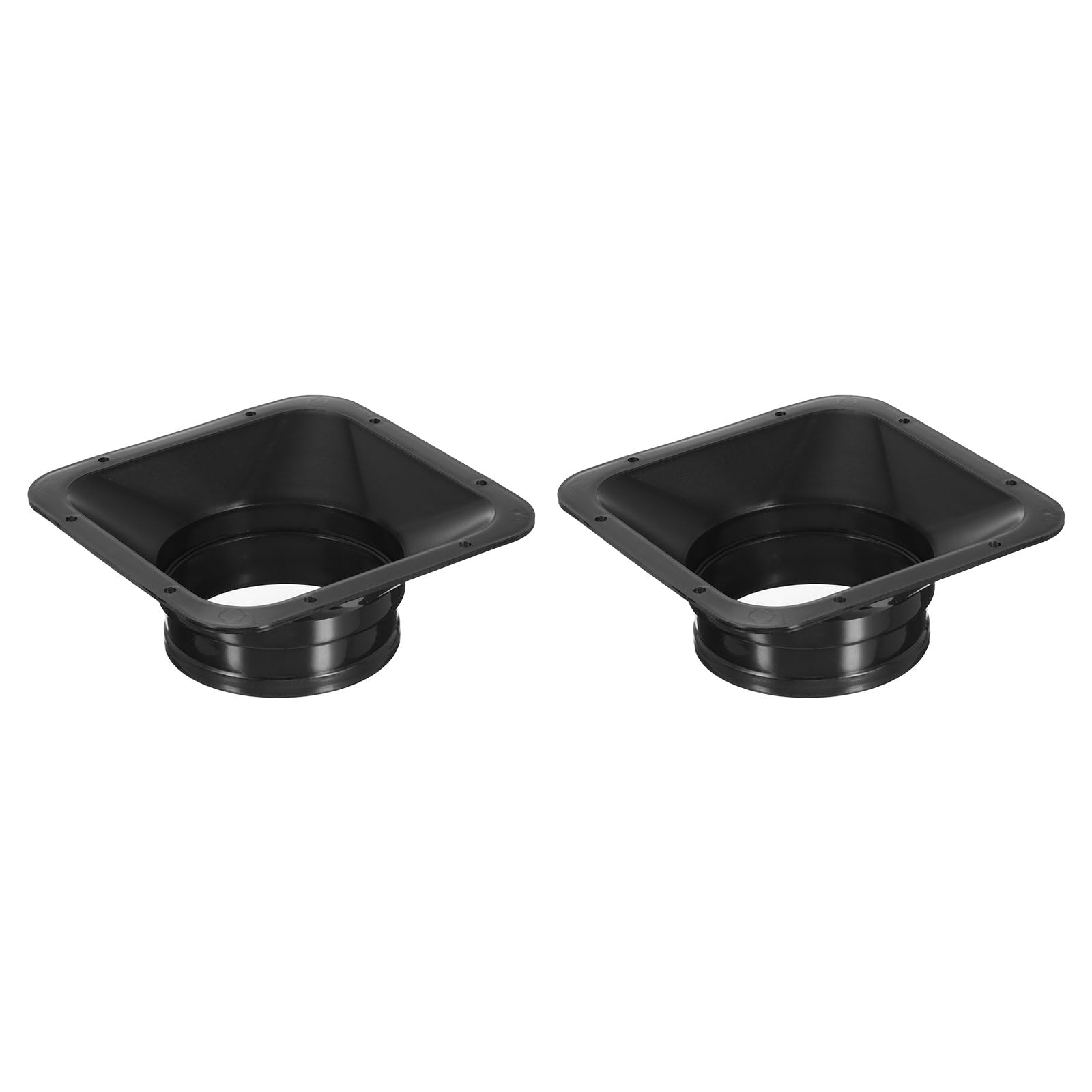 PATIKIL 4.1" Duct Connector Flange, 2pcs PP Dryer Vent Wall Plate Square to Round Straight Ducting Plate for Air Heating Cooling Ventilation Exhaust Fan