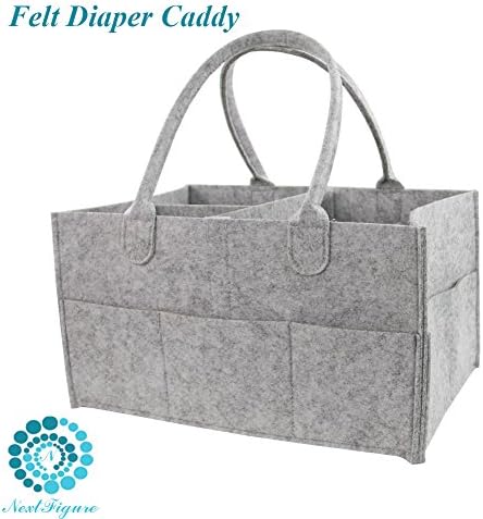 Baby nursery organizer, Baby diaper caddy organizer, gray soft felt nursery storage bin, 13 inch9 inch7 inch newborn diaper baby shower gift, by NextFigure