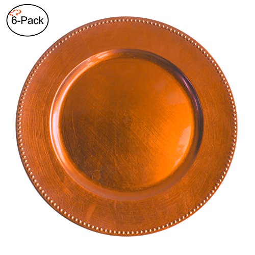 Bronze Charger Plates. Beaded Charger Plates 13" Bronze (Set of 6).