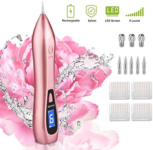 Mole Remover Pen, Skin Tag Removal Tool Kit with USB Rechargeable 9 Levels, Portable Professional Electric Beauty Pen for Body Facial Freckle Nevus Warts Age Dark Spot Tattoo Dot Blemish Men Women