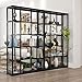 Tribesigns Bookcase Bookshelf with Metal Mesh, Industrial 6-Staggered Etagere Bookcase Book Shelves, Display Shelf Storage Organizer for Home Office (Black)