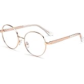 Dollger Blue Light Glasses for Woman Men Fashion Round Circle Black Frame Clear Fake Glasses Blue Light Blocking Glasses