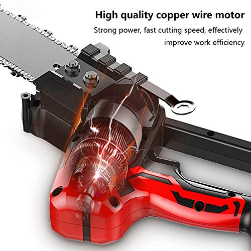 QILIN Mini KettensäGe, 8-Zoll Akku Elektro Einhand Kettensäge, Zum Fällen Und Fällen Von Bäumen (Kette × 4 & Batterie… – Bild 8