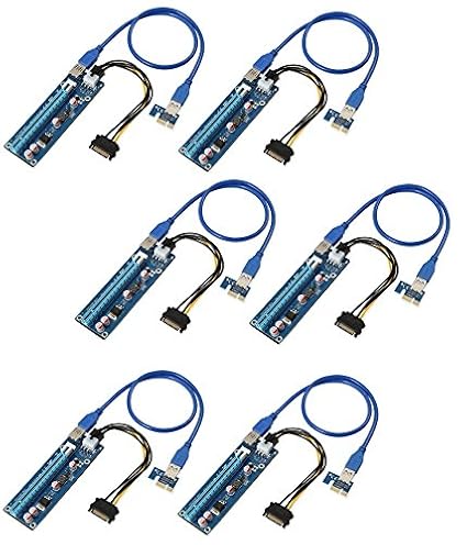 High Grade - PCI-E Express 1X bis 16X Extender Riserkarte + SATA 6pin Power Kabel + 60cm USB 3,0 Verlängerungskabel - AAA Pro