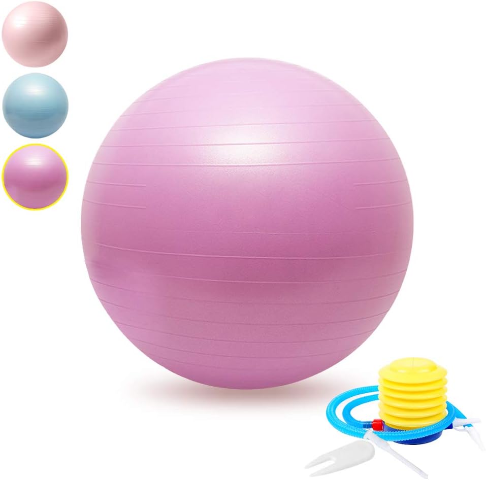 Anyasun Exercise Ball, Gym Ball 65cm Anti-Burst & Anti-Slip with Quick Pump, Swiss Ball Perfect for Yoga, Pilates, Birthing Pregnancy, Core Training, Balance，Workout (Office & Home & Fitness)