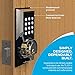 TURBOLOCK TL-201 Electronic Keypad Deadbolt Keyless Entry Door Lock w/Code Disguise, 21 Programmable Codes, 1-Touch Locking + 3 Backup Keys, Brush Nickel