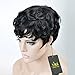 VRZ Slight Wavy Black Short Human Hair Wigs Color 1B(8815A) (short wavy)