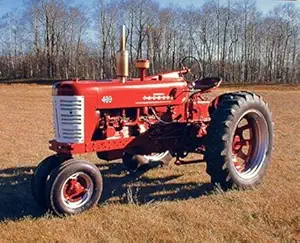 Vintage Tractor 1955 Red Farmall M 400 Farming Wall Decor Picture Art Print Poster (16x20)