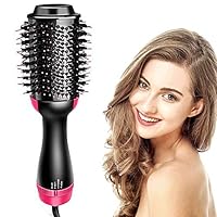 Hair Dryer Brush One Step Hot Air Brush - 4 in 1 Hair Dryer and Volumizer Brush Negative Ionic Salon Hair Straightener and Curler Hot Hair Comb Anti Static Roller Styling Brush