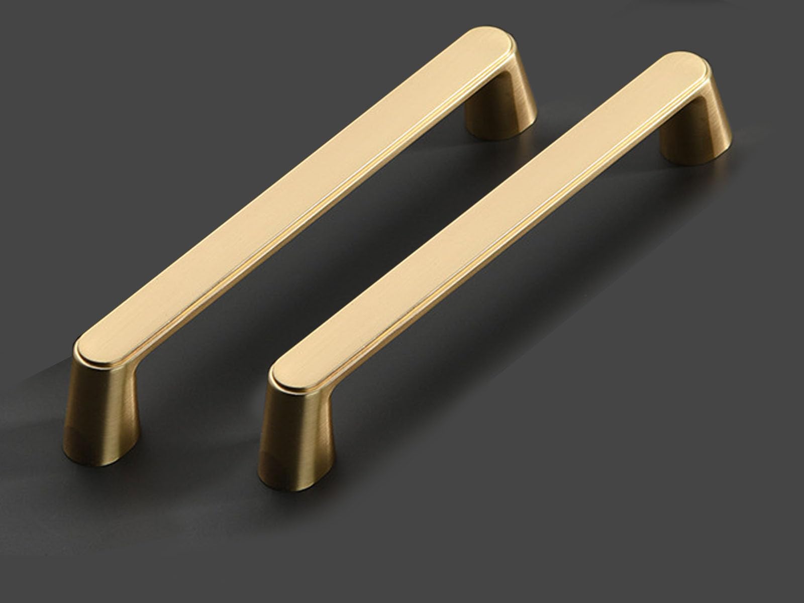 MOU 1Pir of Cabinet Hardware Handles, Drawer Handles, Closet Handles, TV Cabinet Pulls, Stylish Golden Copper Handles, Double-Hole Handles