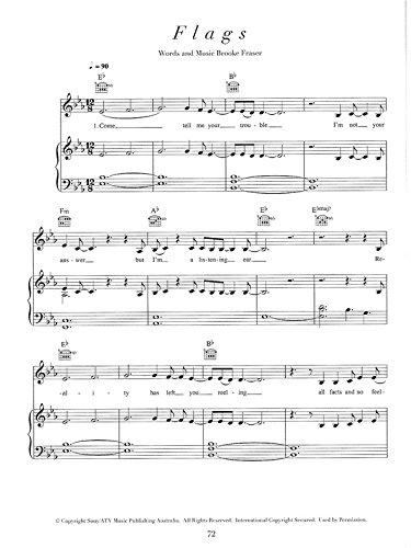 Brooke Fraser Flags Sheet Music For Piano Vocal Guitar Amazon Co Uk 9780949785077 Books