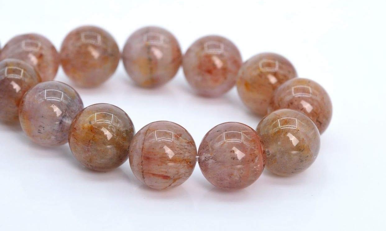 KapOD Beads 7MM Genuine Natural Auralite 23 Cacoxenite Beads Grade A Round Loose Beads 7" Loose Beads