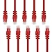 GearIT Cat 6 Ethernet Cable (10-Pack 1 Foot) Cat6 Network Patch, 10Gbps, RJ45, Snagless Cord, Gold-Plated Connectors, Internet for PC, TV, Tablet, Router, Printer, Servers, IT Data Center - Red