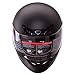 Matte Black Full Face Motorcycle Helmet DOT +2 Visor (Large)