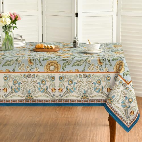 Floral Bordered French Square Tablecloth