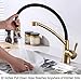 GAPPO Commercial Lead Free Pull Out Sprayer Gold Kitchen Sink Faucet, Single Handle Kitchen Faucets with Deck Plate