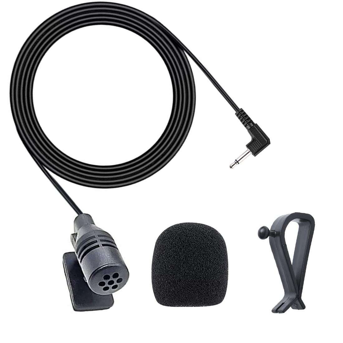 MICMXMO 2.5 mm Car Microphone External Assembly Replacement Mic for Pioneer for Car Radio Vehicle Head Unit Audio Stereo GPS DVD, Plug and Play, 3 Meters Cable