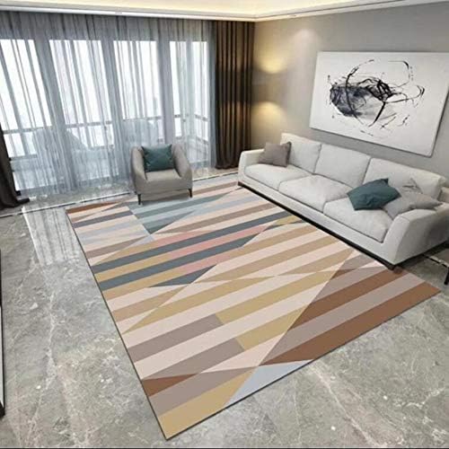 QFLY Rugs Modern Rugs Geometric Abstract Carpet Contemporary Design Mat for Living Room Bedroom Multi Style (7mm Thickness) (Color : D, Size : 200X300cm)