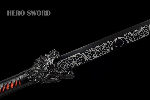 Sabre Katana Samouraï Japonais En Acier Au Manganèse, Lame Noire, Prêt Au Combat