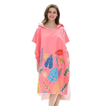 Zgsjbmh Peignoir De Plage Adultes Hommes Dames à Capuche