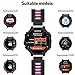 NotoCity Silicone Watch Band Replacement Solft Silicone Strap Compatible Garmin Forerunner 230/220/ 235/620/ 630/ 735XT-Black Pink