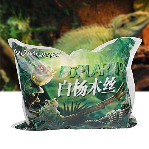 AUOKER Reptile Bedding, Prime Poplar Reptile Substrate Fiber, Reptile Amphibian Habitat Decor, Mulch Reptile Terrarium Bedding for Snakes Lizards Hamster Rabbit Tortoises - 380g