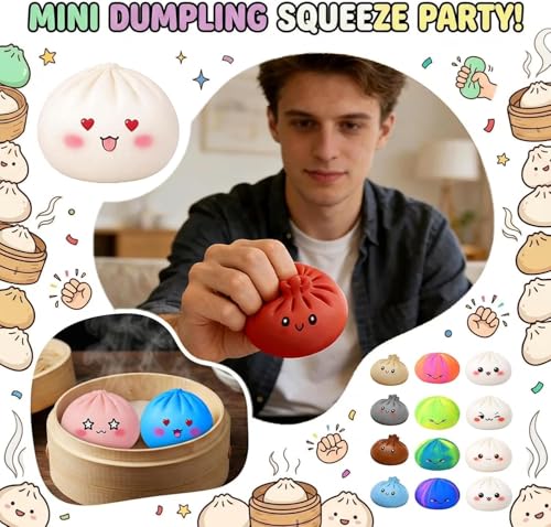 SLEEPHEAD®Dumpling Squishies, Squishies Dumpling Mystery Advent Countdown Calendar, 24 PCS Random Surprise Squishies Toys