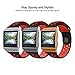 UMTELE For Fitbit Ionic Band, Two-toned Perforated Replacement Strap Breathable Accessory Wristband with Quick Lock&Release Buckle for Fitbit Ionic Smart Watch, Large, Black/Red