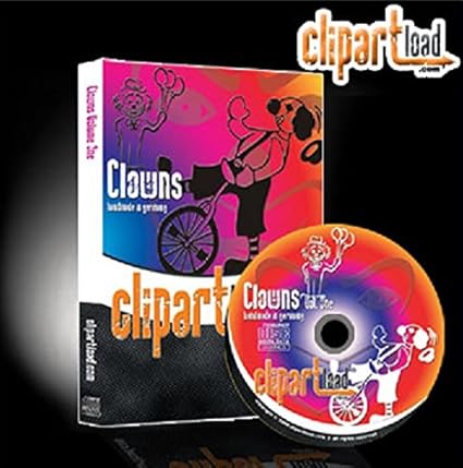 clipartload Vektorgrafiken f. Schneideplotter 'Clowns Vol. 1' f. Airbrushschablonen, Nageldesign Stickmaschine, Schablonen, S