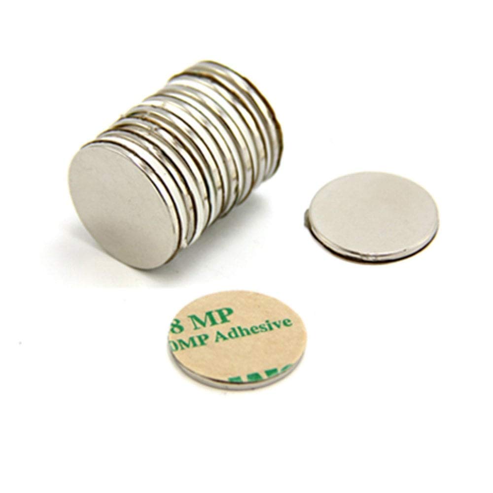 Adhesive N42 Neodymium Magnet for Arts, Crafts, Model Making, DIY, Hobbies, Office and Home - 20mm dia x 1.5mm - 2kg Pull - South - Pack of 10
