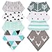Baby Bibs,8 Packs Baby Bandana Drool Bibs, Unisex Stylish Design Bandana Bibs for Boys & Girls,Highly Absorbent, Soft 100% Organic Cotton,Teething Bibs with Adjustable Snaps