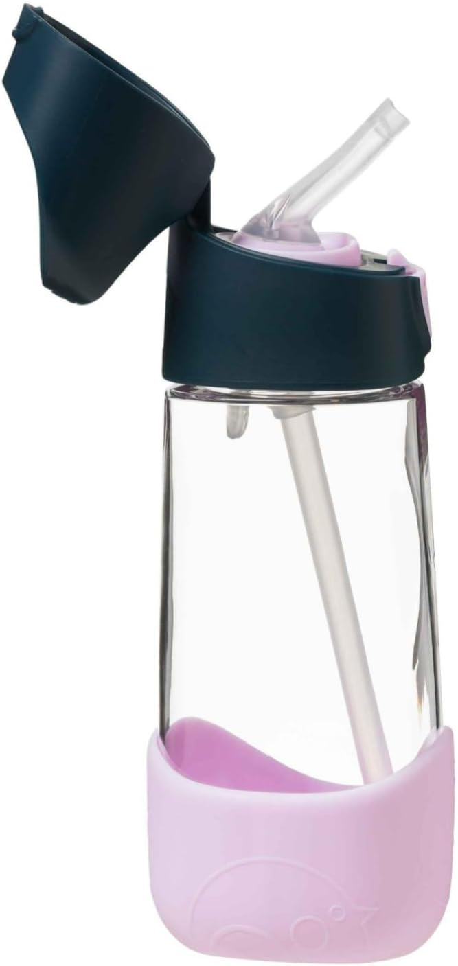 b.box Tritan Drink & Water Bottle 450ml Indigo Rose Easy Grip Leakproof