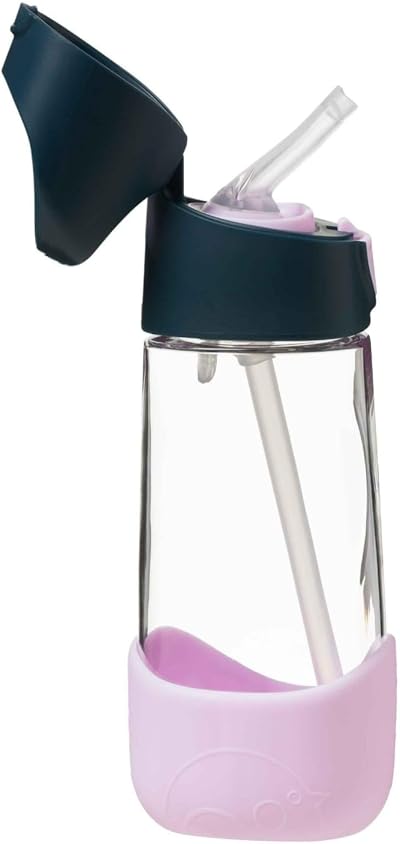 b.box Tritan Drink & Water Bottle 450ml Indigo Rose Easy Grip Leakproof