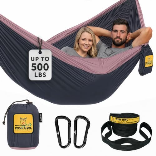 Wise Owl Outfitters Double Hammock Charcoal Rose