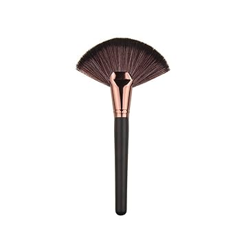 Electomania Fan Top Brush Makeup Tools Fan Head Face Brush Contour Concealer Powder Blush Eyeshadow Nose Smudge Brush (Coffee color)