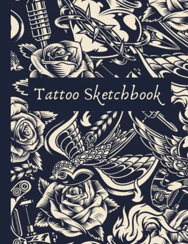 Tattoo Sketchbook: Tattoo artist sketchbook, 120 large blank pages (8.5