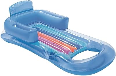 Bestway Pool Lounger Inflatable Float with Backrest Cup Holder 1.61m