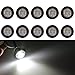 KaTur 3/4 Round LED Front Rear Side Marker Indicators Light Waterproof Bullet Clearance Marker Light 12V for Car Truck (White)