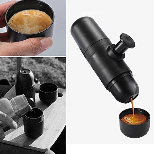 Click Here to See More Images Instant Espresso Machine Coffee Cappuccino Maker Hand-pump Pressure Ground Reusable Washable Portable Travel Camping Hiking Picnic