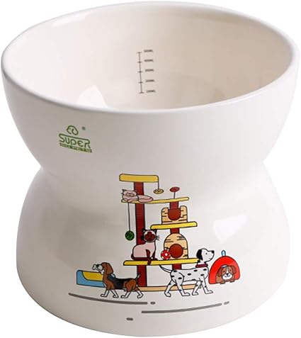 Pet Supplies Superdesign Ceramics Elevated Slow Feeder Dog Bowl